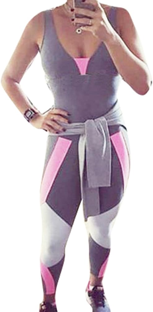 Chandal para Mujer Moda Fitness Deportivos Yoga Mono Sexy Cuello ...