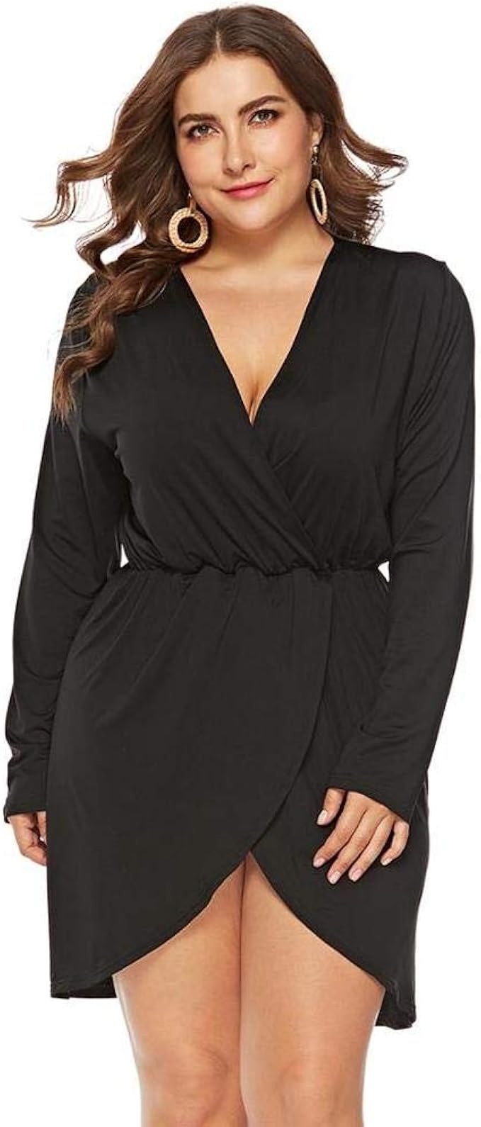 plus size mini wrap dress