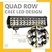 Auto Power Plus LED Light Bar 12 Inch 144W LED Work Light Off Road Driving Lights Quad Row Flood Light Bar IP68 Waterproof LED Bar Fog Lights for Truck ATV UTV SUV Boats
