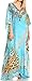 Sakkas Anahi Flowy Design V Neck Long Caftan Dress/Cover Up with Rhinestone