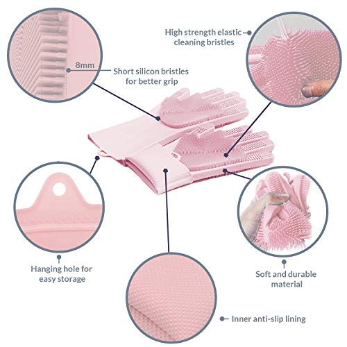 image for QualityZone Upgraded Premium Magic Saksak Silicone Dishwashing Gloves,