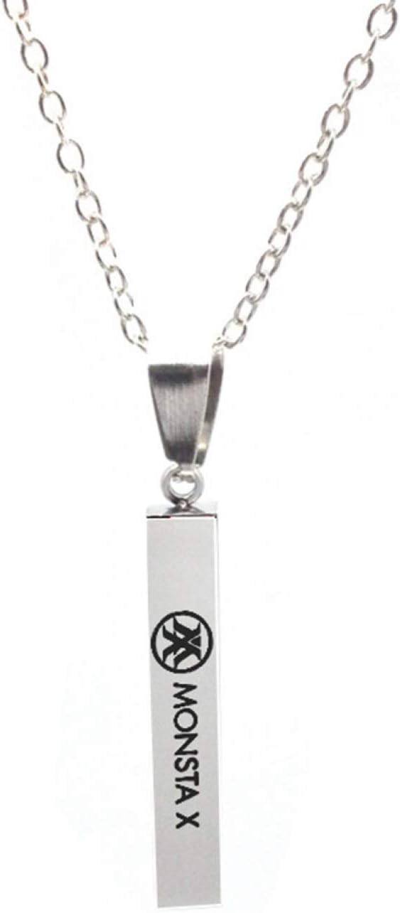 htrdjhrjy Effective Kpop BTS GOT7 EXO Twice Blackpink Same Paragraph Necklace Titanium Steel Lettering Sweater Necklace Boys Girls Necklace Gifts for Fans