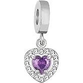 BlingNuts Sparkling I Love You Forever Dangle Birthday Crystal Clear Birthstone Heart Charm Compatible with Pandora Charms Bracelets Gifts