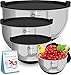 Premium Stainless Steel Mixing Bowls With Non Slip Bottom and Lids (Set of 4).Sizes 8, 5, 3, 1.5 For Healthy Meal. Nesting & Stackable. Monka
