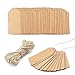 Segarty 200PCS Brown Craft Tags, Thanksgiving Tags for Gift Bags, Personalized Card Stock Gift Tag with Hole, Kraft Paper Labels with String for DIY Arts Crafts, Wedding Birthday Christmas