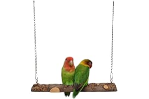 YJJKJ Pet Bird Swing, Parrot Cage Toys, Natural Wooden Swing Toys for Parakeet Cockatoo Cockatiel Conure Lovebirds Canaries Little Macaw African Parrot