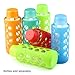 Aquasana Rainbow Silicone Sleeves with Matching Lids, fits Aquasana Brand 18oz Glass Water Bottles, 6-pack,Black