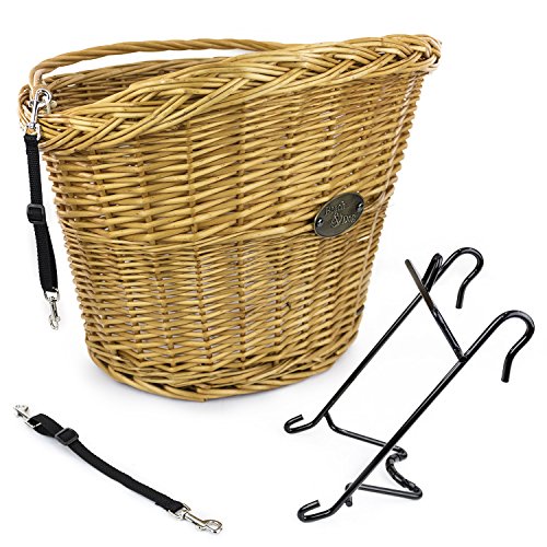 image for Beach & Dog Co Assateague Large Willow Bicycle Basket for Dogs - Hand 