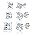 Mia Sarine Womens Princess Cut 3 pair Stud Earring Set in Rhodium over Sterling Silver