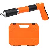 SONEE Concrete Nail Gun Kit, 5 Speed Adjustable Manual Nail Gun for Concrete, Woodworking Decoration Nailer Gun, Wall Fastening Tool (Orange)