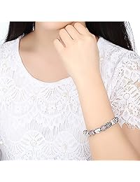 YOUFENG - Pulsera de cuentas de amor para niñas y mujeres, cuentas de cristal de Murano, cuentas de flor de rosa, amatista, pulseras