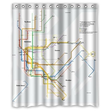 Amazon Com Winterby Custom New York Subway Map Waterproof Fabric