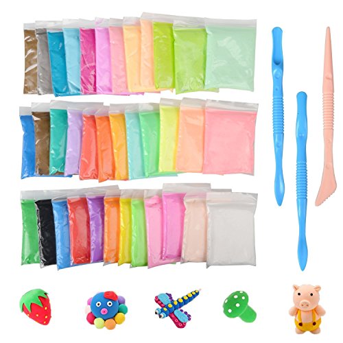 DIY Fluffy Slime Kit, Togather 36 Pack Putty Floam Slime Stress Relief Toys No Borax Gift for Adults and Children (B)
