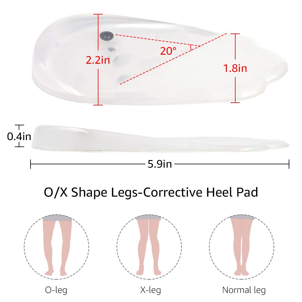 Dr. Shoesert Supination & Overpronation Shoe Insoles for O/X Leg, Medial & Lateral Heel Wedge Corrective Gel Inserts for Men and Women (Beige+Black+Clear, 3 Pairs)