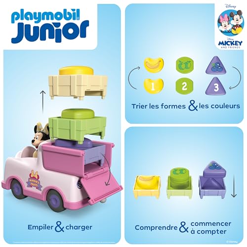 Junior & Disney | Minnie Mouse – Camion de Fruits avec Jeu de tri | Jouet Durable dès 1 an | Cadeau pour Tout-Petits | Stimule la motricité et Les Premiers apprentissages | 71770