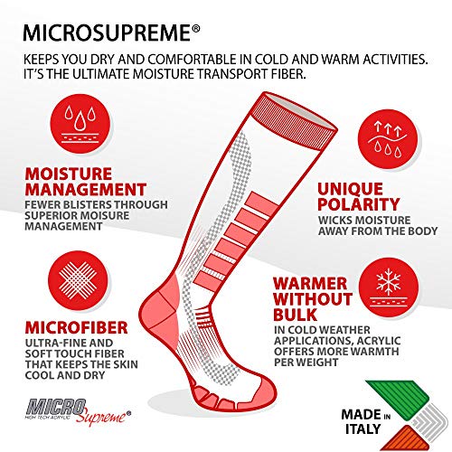 Eurosocks Micro-Supreme Over The Calf Zone Socks,Black, Small
