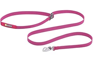 Ruffwear, Flagline Dog Leash, Lightweight Hands‑Free 6.5 ft Lead, Adjustable Waist‑Worn or Handheld, Lockable Swivel Crux Clip, Low‑Profile Pick‑Up Bag Stash Pocket, Alpenglow Pink
