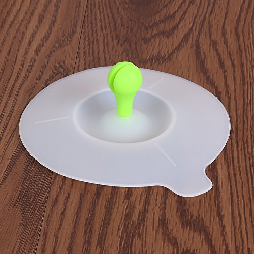 Whitelotous Silicone Cup Lid - Bean Sprouts Dustproof Reuseable Magic - Tea Coffee Cover Lid (Green)