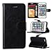 iPhone 5s Case, iPhone 5 Case,Joopapa iPhone 5s/5 Wallet Case, Luxury Fashion Pu Leather Magnet Wallet Flip Case Cover with Built-in Credit Card/ID Card Slots for 5s 5G 5 (Black)