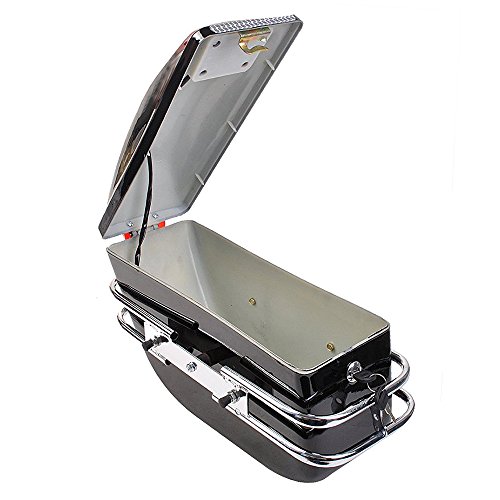 Vogvigo Motorcycle Modified Side Boxs Twin Motorcycle Bike Panniers Saddlebags Travel Bags PP Plastic Material 42 15.5 26.5CM 2 Pcs (White) - Thumbnail 4