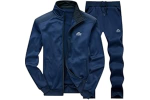 PASOK Men's Casual Tracksuit Long Sleeve Full Zip Running Jogging Sweatsuit Athletic Sports Set