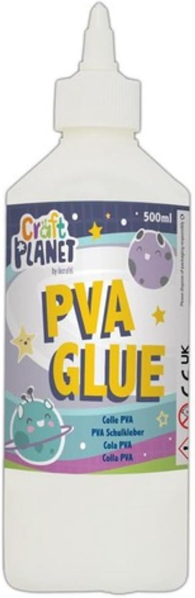 Craft Planet 0.5 L PVA School Glue White Washable Easy Squeeze