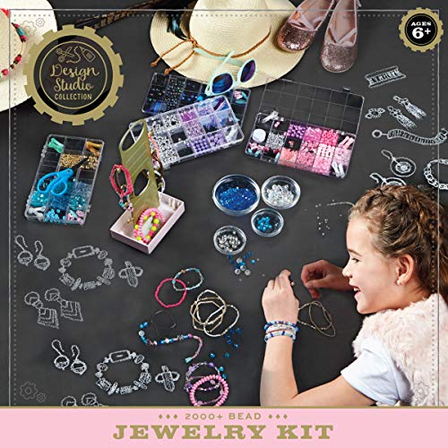 FAO Schwarz Design Studio Collection Bead Jewelry Making Kit with Display Stand