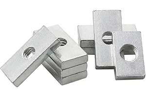 Banssy 10Pcs M3 M4 M5 M6 M8 Square Nut Rectangular Nuts Flat Slider Block Nuts Zinc-Plated Black Steel Carbon Steel Aluminum 