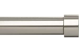 Umbra Cappa Curtain Rod, Includes 2 Matching Finials, Brackets & Hardware, 120 to 180-Inches, Nickel