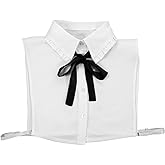 LIQWEI Fake Shirt Collar, White Collared Detachable Women, Collar for Women Faux False Shirts Blouse Half