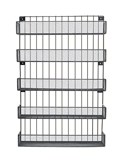 JackCubeDesign Wall Mount Spice Rack 5 tier Kitchen Countertop Worktop Display Organizer Spice Bottles Holder Stand Shelves(17.6 x 4.1 x 26.7 inches) – :MK419A