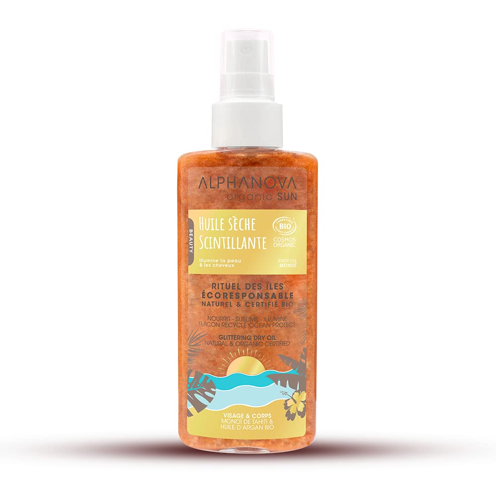 Alphanova Sun, Glittering Dry Oil - Protects, Nourishes and Enhance Tan, 125 ml