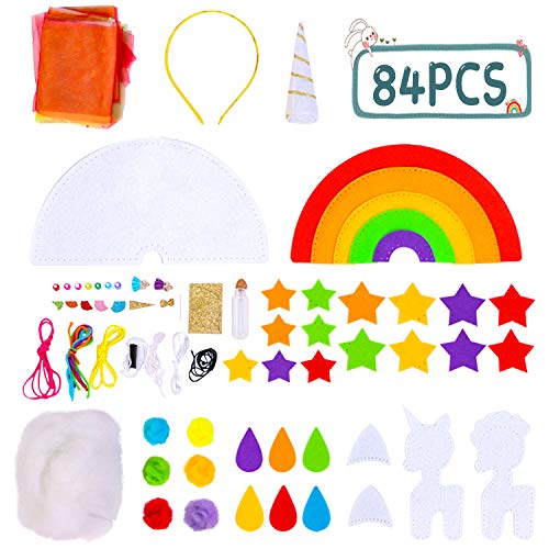 2021 Newest Unicorn Sewing Craft Kit for Girls – DIY Kids Sewing Kit Toys Creative Fun and Educational Activities Art and Craft Birthday for Ages 4 5 6 7 8 9 10 11 12