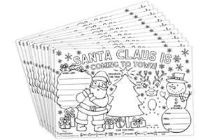 Tiny Expressions – Christmas Santa Placemats for Kids (Pack of 12 Holiday Placemats) | Coloring Activity Paper Mats for Kids Table | Disposable Bulk Bundle Set