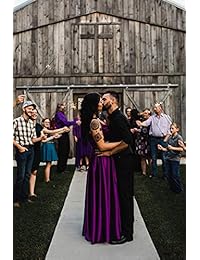 Yangprom - Vestido largo de satén con cuello en V, correas espagueti y bolsillos