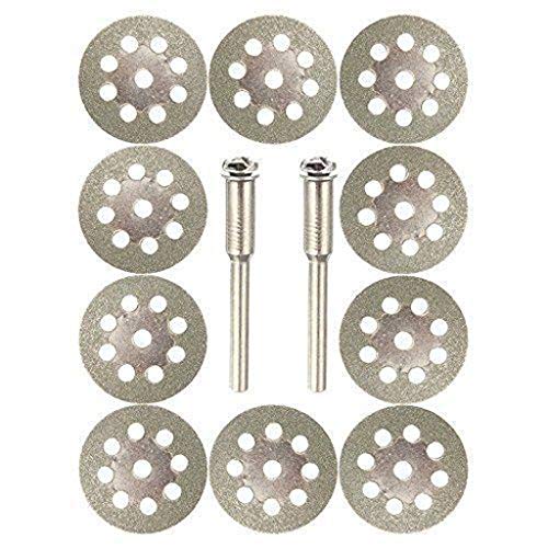 Fxbar,Hot Sale 10PCS Diamond Cutting Wheel Portable Saw Blades Cut Off Discs Set Rotary Tool Replacement Cutter (Silver, 25mm)