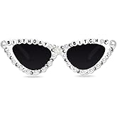 Yoridis Birthday Girl Sunglasses for Women, White Birthday Bitch Glasses Shiny Bling Diamond Pearl Sunglasses Outfit Decorations for Women Girl Party Gifts Supplies Accessories Favors
