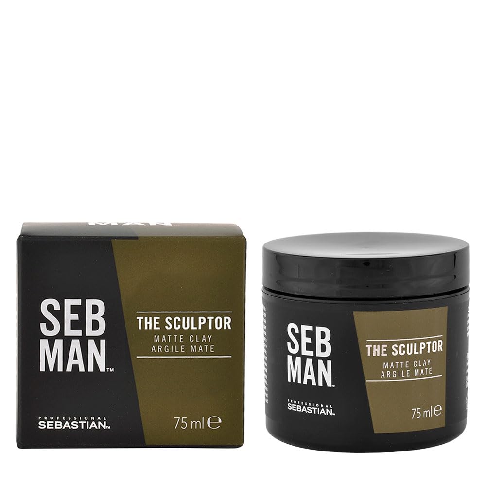 Seb Man The Sculptor – Matte Pomade, Haarwachs Herren, Haargel für kurzes & langes Haar, Nicht klebende Pomade mit Mineralien & Guaraná-Extrakt, Mattes Finish, langanhaltender & starker Halt, 75ml