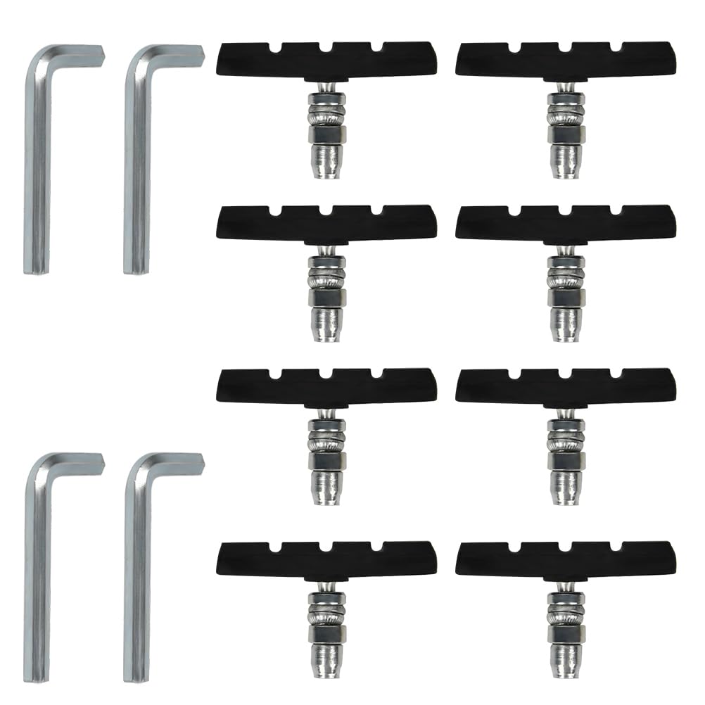 OctBird 8 Pairs V Bike Brake Pads with 4 Pcs L-Shaped Hexagon Tool,Road Bike Brake Pads V Bicycle Brake Blocks Set 70 mm for Mountain,Road Bike