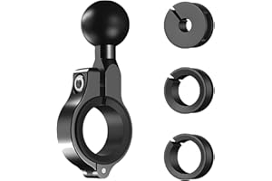 Vehibrckt Aluminum Alloy 1" Ball Mount Handlebar Base, Compatible with RAM Mounts B Size Double Socket Arms, Supports Phone, 