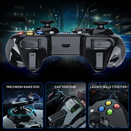 EasySMX Wireless Gaming Controller, Dual-Vibration Joystick Gamepad Computer Game Controller for PC Windows 7/8/10, PS3, Android TV, Switch
