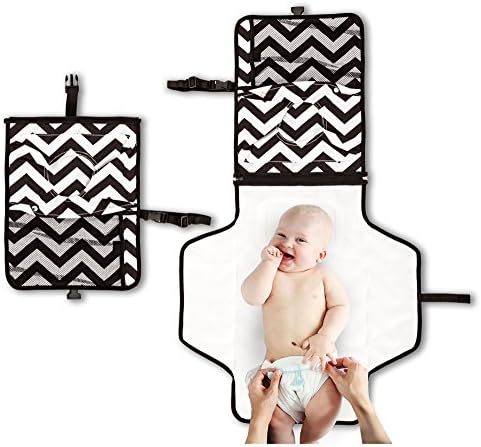 Skeddadles Baby Portable Changing Pad, 2 WET/DRY Storage areas, 2 BAGS IN 1!