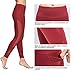 Chikool Workout Pants for Women High Waist Mesh Yoga Leggings Inner/Out Pocket Red