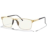 MERRY'S Fashion Blue Light Blocking Glasses - Reading Glasses Metal Frame Spring Hinge Readers for Men Eyeglasses