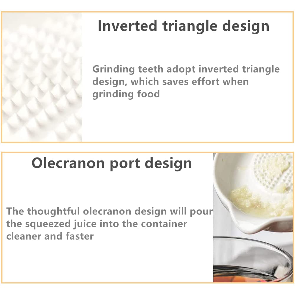 Norhogo Keramik Reibe, Keramik Ingwer Reibe, mit Bürste geliefertKnoblauchreibe Obstreibe Gemüsereibe Wasabireibe Für Ingwer Knoblauch Zwiebel orbicular 5