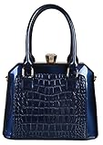 Rimen & Co. Shiny Patent PU Leather Crystal Décor Doctor Style Tote Small Satchel Womens Purse Handbag LC-2319 LP-2617