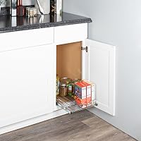 Slide Out Cabinet Organizer Pull Out Sliding Kitchen Cabinet Storage Shelves And Organizer 11 W X 21 D Requires At Least A 12 Cabinet Opening Heavy Duty Wire Frame Chrome Finish Amazon Sg Home