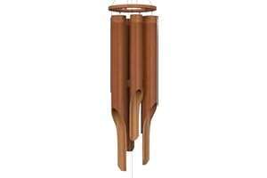 Nalulu Classic Bamboo Wind Chimes - Outside Outdoor Wood Wooden Windchimes, Large, Handcrafted with Calming Deep Tones, Ideal Home Decor or Gift for Any Occasion