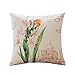 sykting Spring Pillow Covers Cotton Linen Farmhouse Flower Pillow Covers 18x18 inch for Couch Bed Chair Set of 4