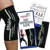 Furious Fitwear Knee Compression Support Sleeve - Premium Wrap for Men / Women for Team Sports, Runners, Crossfit, Weightlifting and Arthritis - Single